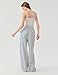 Shebote Women's Casual Striped Wide Leg Pants Y2k Drawstring Elastic High Waisted Trousers Loose Lounge Palazzo Pants(0456-Blue-S)