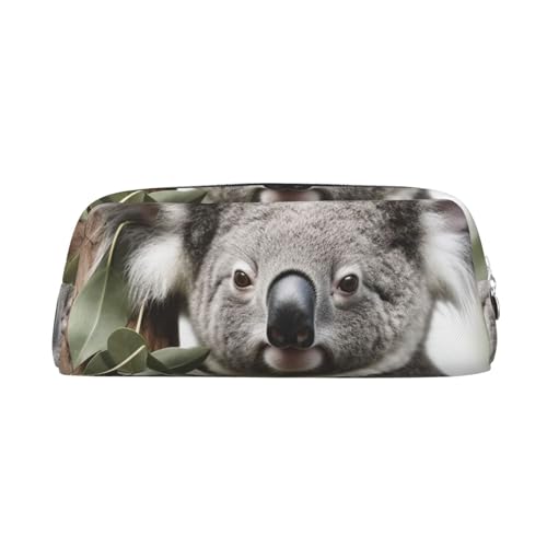 レザーペンシルケース かわいい ジッパー ペンシルポーチ ペンバッグ 多機能 旅行 メイクアップ コスメバッグ コアラ キーポーチ 女性 男性 仕事 オフィス