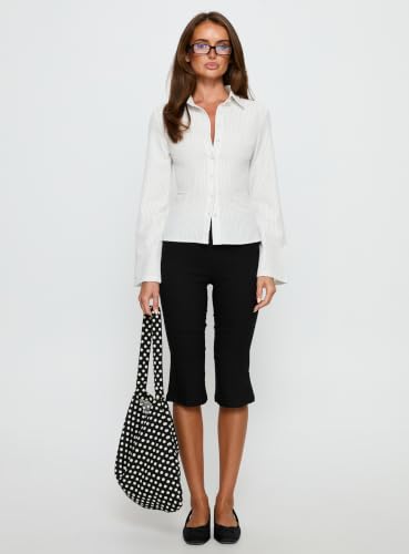 Image of Princess Polly Womens Anni Pinstripe Shirt Blue