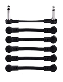 Unlike normal guitar patch cables, these Rayzm patch cables that use slim right angled plugs and flat cables to have closer connection between effect pedals and save more space in your pedal-board. 6-pack, each cable is 11cm long (two plugs included)...