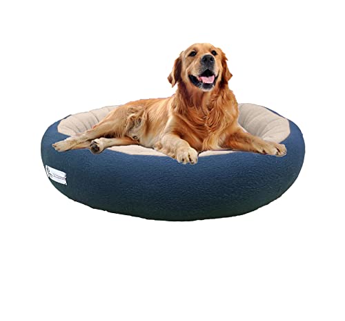 Image of Premium Medium Size Dog Bed for Medium Dogs and Puppies Anti Skid Bottom Washable Orthopedic Big Dog /cat Beds Cream /Blue