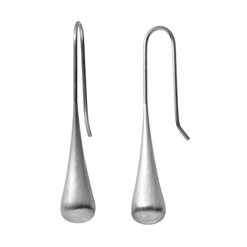 Heideman Ohrringe Damen Sagitta aus Edelstahl silber farbend matt Ohrstecker hängend für Frauen Tropfen Form Edelstahlschmuck