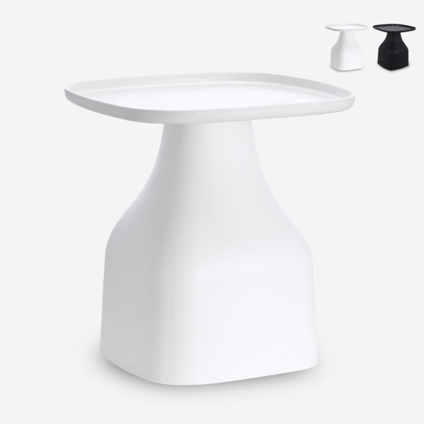Table basse 48x48 moderne en plastique blanc Bell XL Produce Shop