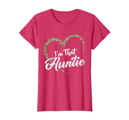Auntie Tshirts for Women I'm that Auntie T-Shirt, Women, Red Heather, 3X-Large