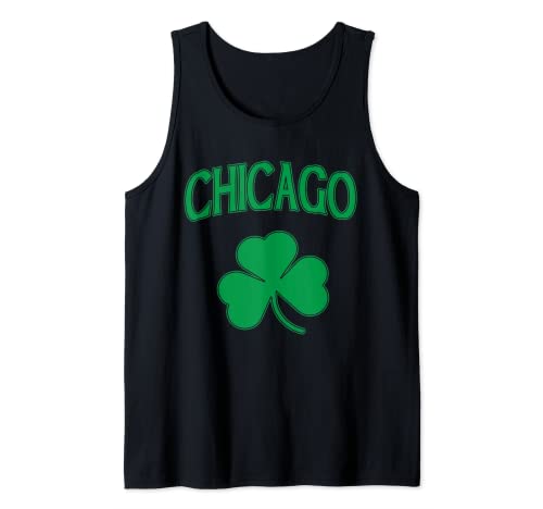 Chicago Irish Shamrock St Patricks Day Hombres Mujeres Niños Camiseta sin Mangas