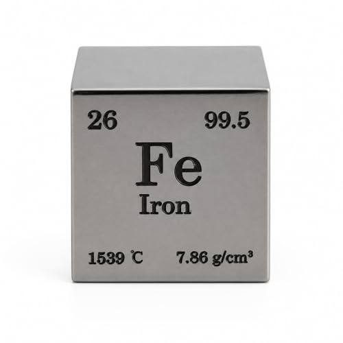 Image of High-Purity Element Cubes | Titanium, Silicon, Iron, Magnesium, Zinc, Tungsten & Carbon | 10mm, 25.4mm, 38.1mm | STEM, Display & Collection (Iron, 1inch)