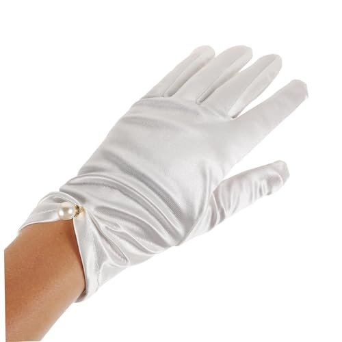 1pair Short Satin Bridal Gloves Detail for Weddings Evening Parties and Tea Events Elegant Lace Gloves for Women and Girls for Photography and Special Occasions3