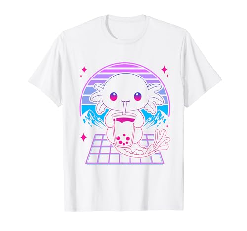 Kawaii Axolotl Boba Giapponese carino estetica Anime Ragazza Adolescenti Maglietta