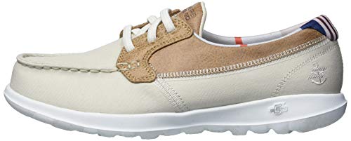 Skechers Women's Go Walk Lite-136070 Boat Shoe, Natural, 8.5 Medium Us #TOP7