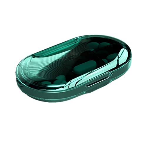 REOOHOUSE Caja de píldoras portátil Daily Medicine Supplement Organizer Weekly Pill Case Premium BPA Material (verde oscuro) Cover