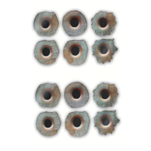 Image of 12-Pack Rusty Bullet Hole Stickers, 1.57 inchx1.57 inch, Waterproof Car Decal for Bumper, Car Body, Door, Window - Create a Realistic Effect for Creative Scenes |#AZ126