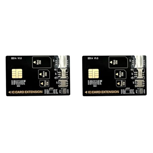 Tacdas 2X Tarjeta de Prueba Adaptadora 4 en 1. Adaptador de Tarjeta Inteligente para Teléfono Móvil. Prueba de Apertura de Tarjeta Compatible con Mini SIM, Micro SIM, Nano SIM y ESIM.