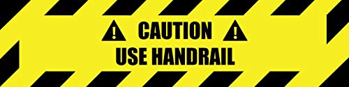 Caution Use Handrail Yellow Sticker Decal 8