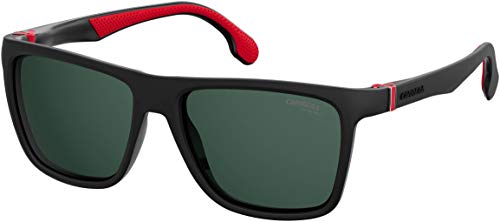 Carrera CA5047/S 0807/QT 56M Black/Green Plastic Rectangular Sunglasses For Men For Women + Free Designer iWear Care Kit