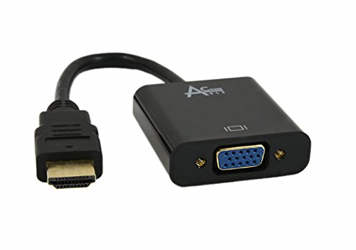 Ableconn HDMI2VGAA Active HDMI to VGA Adapter Converter with 2.5 Feet Micro USB Power Cable (Gold Plated) - up to 1920x1200 / 1920x1080 (1080p) - HDMI to VGA HD15 Monitor