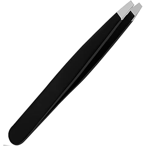 Feedo Eyebrow Tweezers Professional Precision Slant Tip Stainless Steel Plucker Tweezer Eyelash Hair Plucking Chin Ingrown Remover Slanted for Facial Women Men Cover