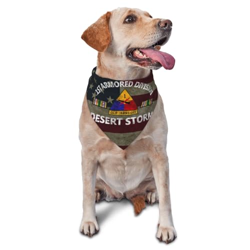 1st Armored Division Desert Storm Dog Scarf Pet Bandana Cat Pet Bibs