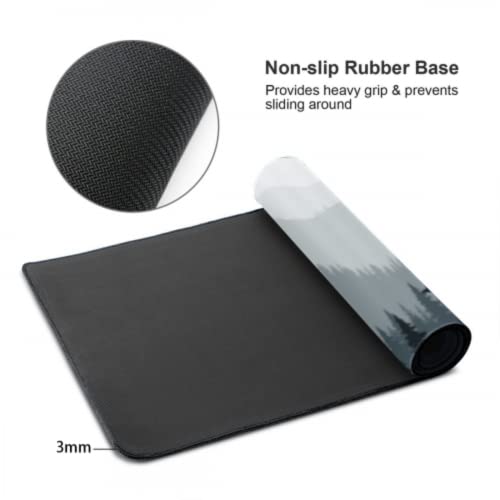 Image of XXL Gaming Mouse Pad 35x17 Inch, Misty Forest Landscape Desk Mat Extended