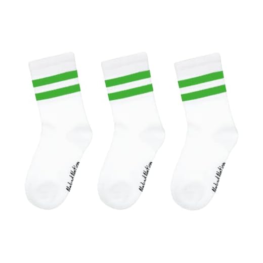 Bamboo Sport Socks, Ultimate Comfort, Anti-Blister Design, Ideal for Tennis, Golf, Running, Gym - 3 Pairs with Luxury Gift Box - Unisex, Size 3-12, White with Green Stripes, 9-12