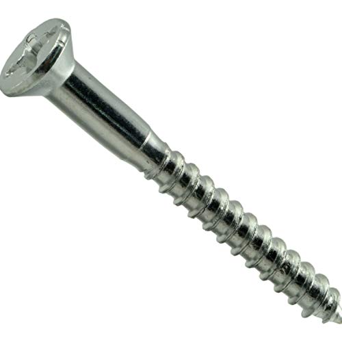 Hard-to-Find Fastener 014973293499 Phillips Flat Wood Screws, 12 x 2, Piece-20, zinc
