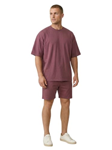 Image of Kvetoo Men Cotton T Shirt and Shorts Set Co Ord Set for Men Summer Casual Lounge Wear Gym Workout T Shirt Shorts Combo Half Sleeve Comfortable Cotton Outfit