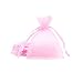 SumDirect 100Pcs 4"x6" Sheer Drawstring Organza Jewelry Pouches Wedding Party Christmas Favor Gift Bags (Pink)