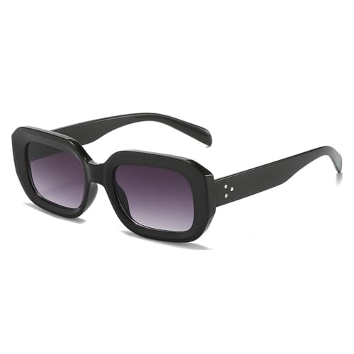 Lunettes de soleil rétro en acétate robuste à rivets et verres UV400 géométriques