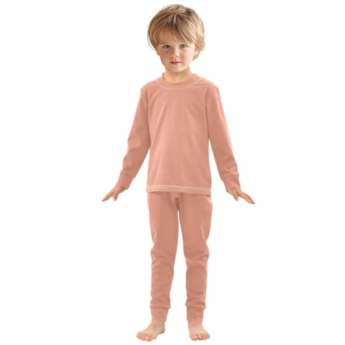 Dark Salmon Long Sleeve Pajamas Set Sleepwear Jammies 2pcs Set Pjs Dark Salmon