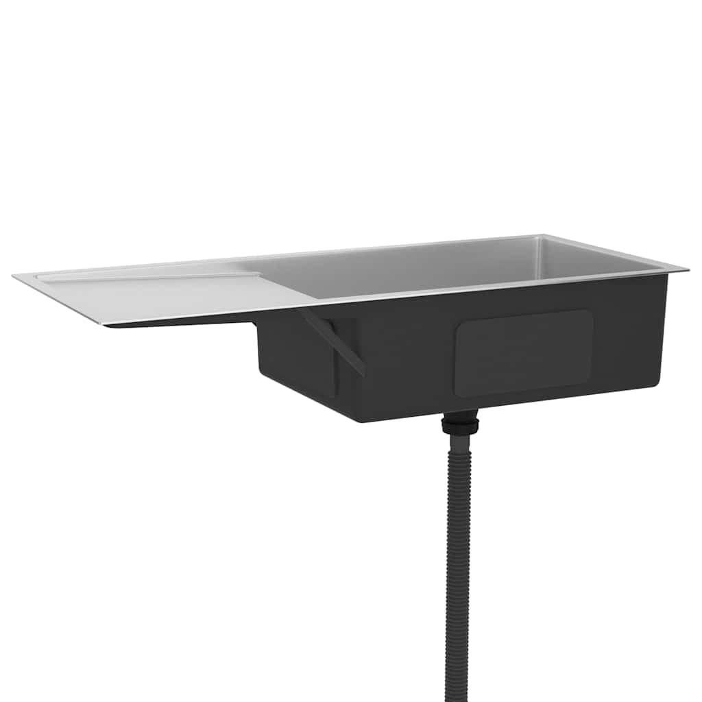 vidaXL Fregadero de Cocina Hecho a Mano de Acero Inoxidable Lavabo