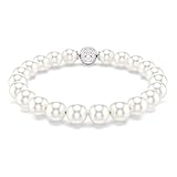 Swarovski Matrix bracelet, Crystal pearl, White, Rhodium plated