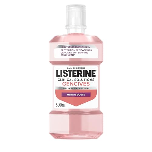 Listerine – Bain de bouche Clinical Solutions Gencives – Goût menthe douce, sans alcool – Réduit les bactéries de la plaque dentaire et protège les gencives – Efficacité cliniquement prouvée