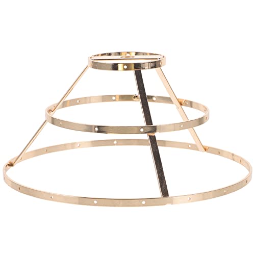 Metal Lampshade Frame DIY Iron Lampshade Frame 3-tier pendant Lamp Shade Ring Metal Wire Chandelier Ceiling Light Shade Frame Bracket Replacement Hanging Lights Frame