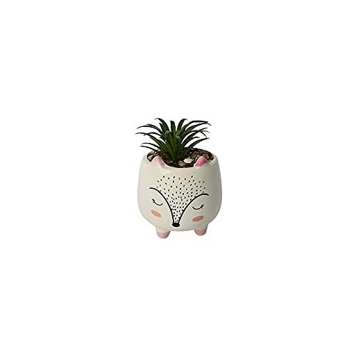 Suculenta Artificial Vaso Decoração Raposa