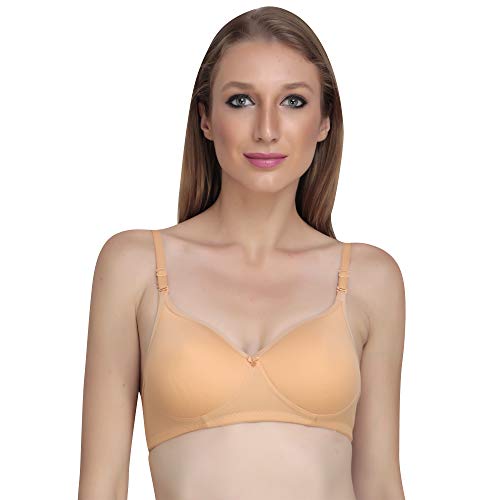 Image of Women Non Padded Bra - Made of Pure Cotton Full Coverage Non Wired Soft Cup for T-Shirt Saree Dress and for Everyday