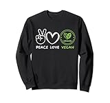 Photo Gallery pace, amore vegan retro vegan amante vegano amante del cibo vegano felpa Photo Gallery pace, amore vegan retro vegan amante vegano amante del cibo vegano felpa