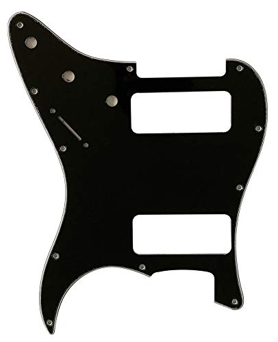 For Fender Stratocaster Strat P90 2 Pickup Guitar Pickguard (3 Ply Black)