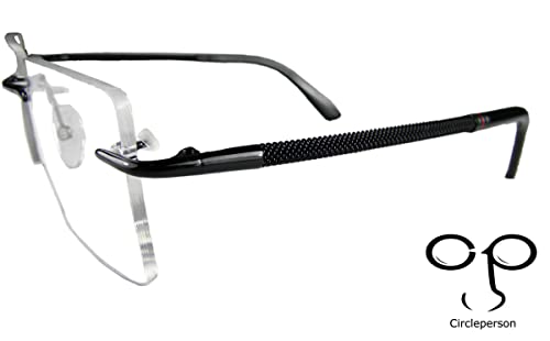 Image of Circleperson Rimless Pure Titanium Eyeglasses frames Square Light Weight