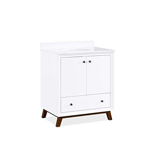 Dorel Living Bleeker 30 Inch, White Bathroom Vanity, 30"