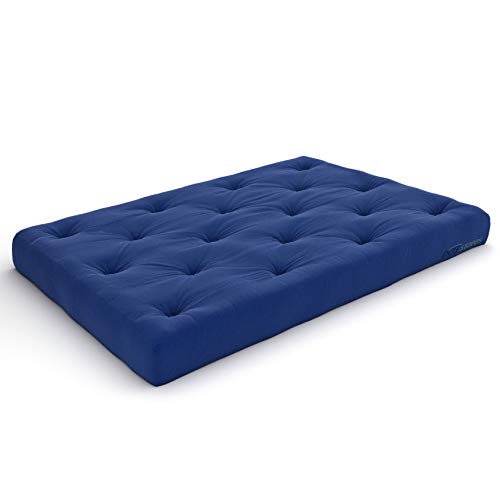 Nirvana Futons Extra Thick Premium 10-Inch Full Futon Mattress, Royal Blue Twill - Made in USA