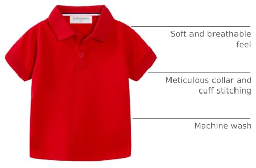 Image of Mud Kingdom Boys Polo Shirt Short Sleeve School Uniform Pique Polo Summer