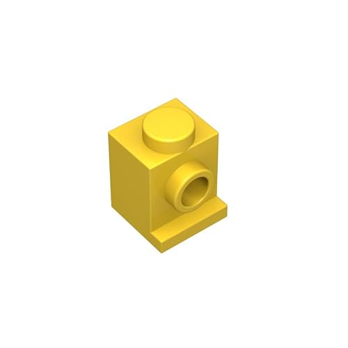 Classic Brick Bulk, Yellow 1x1 Brick, Brick with Headlight 100 Piece, Compatible with Lego Parts and Pieces: 1x1 Yellow Brick(Color: Yellow)