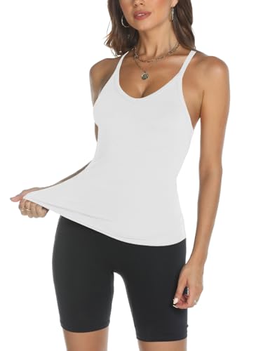 Trendy Queen Womens Workout Tank Tops Racerback Summer 2026 Camisole Top V Neck Ribbed Sleeveless Beach Fashion Clothes