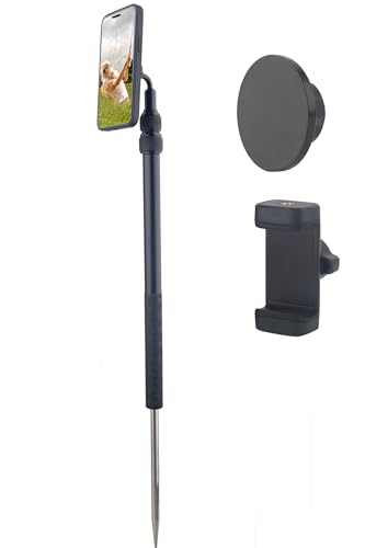Golf Tripod Selfie Stick with Stake Spike for Golf Swing Training, Extendable Magnetic Cell Phone Golf Tripod Stand, Golfpod for Magsafe, for Insta 360 Cameras