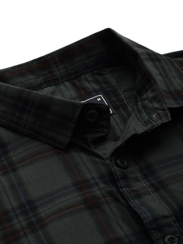 Image of Majestic Man Men Small Checkered Slim Fit Cotton Casual Shirt