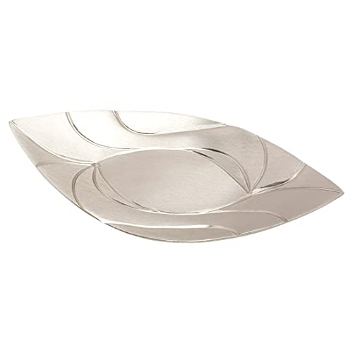 NKlaus piatto candela ovale 21x11cm ottone nichelato piattino tavolo decorazione piatto 10605
