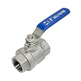 VARMHUS NPT Female 316 Stainless Steel Full Port Ball Valve Vinyl Handle WOG1000 (3/4')