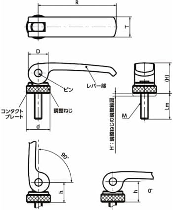 圧力鍋｜WMF（ヴェーエムエフ）公式サイト 鍋屋バイテック カムレバー 調整タイプ おねじ・ステンレス製 LWAMS LWAMS-44-M5-40-OR