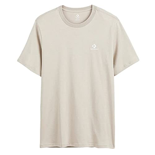 Converse Camiseta de Manga Corta Unisex Classic Fit Left Chest Star Chevron Beige, Talla XS
