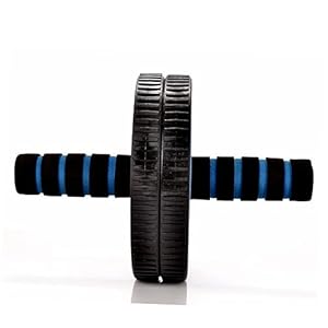 BESTonZON Double Wheel Abdominal Exercise Roller Mute Fitness Device for Core Strengthening for Men Women Stomach Toning Upper Body Workouts Blue Color