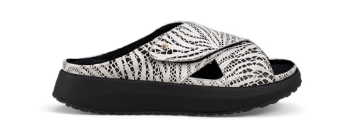 JOYA Alicante black-white, stilvolle offene Sandale für Damen aus weichem...